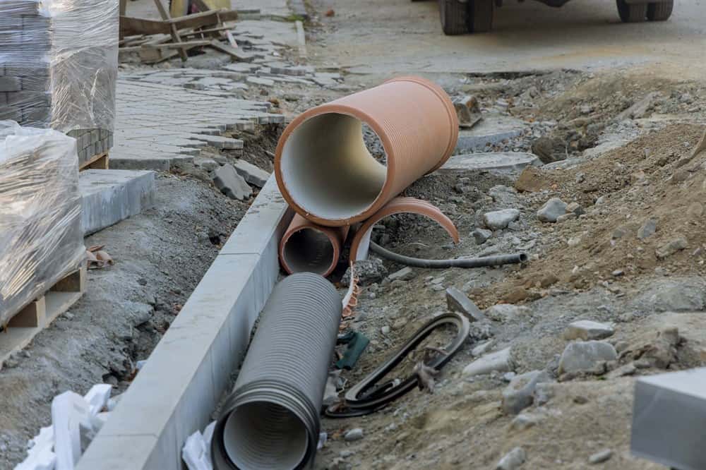 Buried sewer pipes